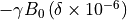 -\gamma B_0 \left(\delta \times 10^{-6}\right)